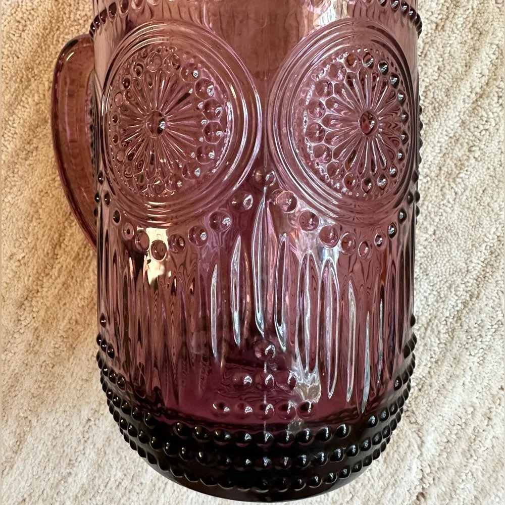 THE PIONEER WOMAN Adeline-Plum Glass Pitcher 54 Oz | 1.59 Liter Pitcher